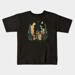 Forest Minimal Design, Adventure and Hiking Kids T-Shirt